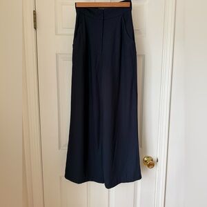 Vintage Nanette Lepore Wide Leg Dress Pants Navy Rayon Made in USA Size 2